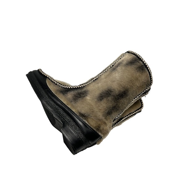 Snowland Women's Vintage Faux Fur Snow Ankle Boots Zip Size 6 Excellent BROWN - Picture 5 of 7